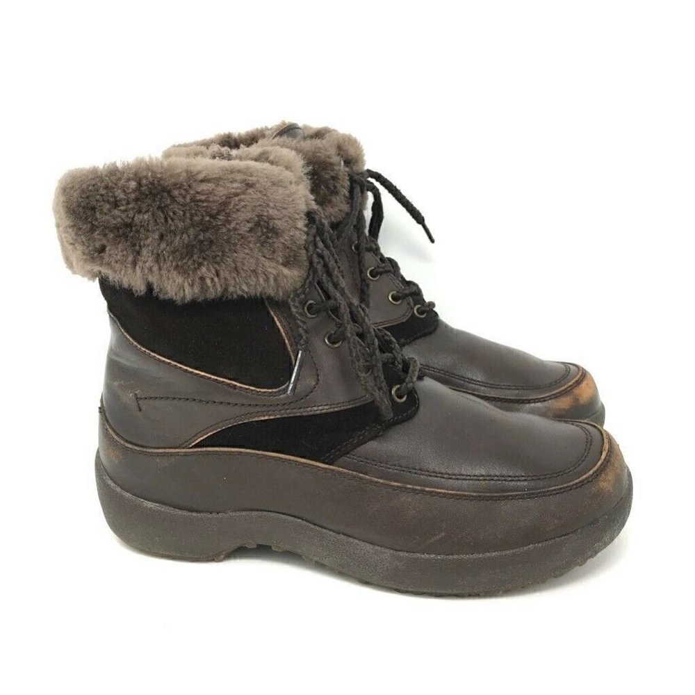 Blondo Willow Winter Snow Boots Brown Leather 9.5